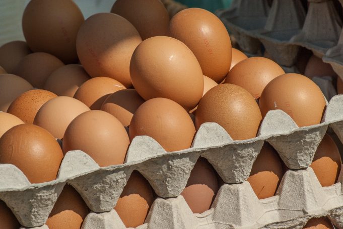 Eier mit goldgelbem Dotter